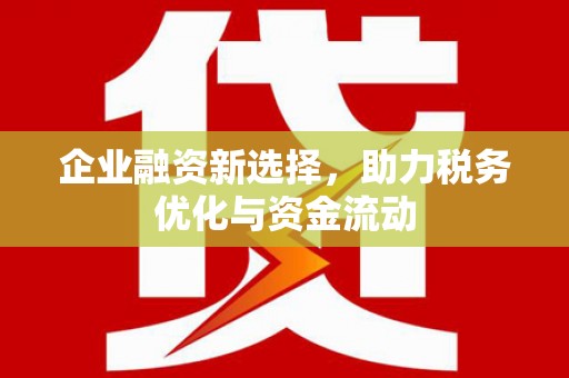 茂林企业融资新选择，助力税务优化与资金流动