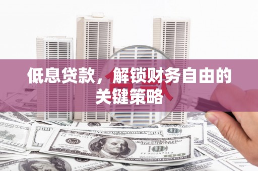 茂林低息贷款，解锁财务自由的关键策略