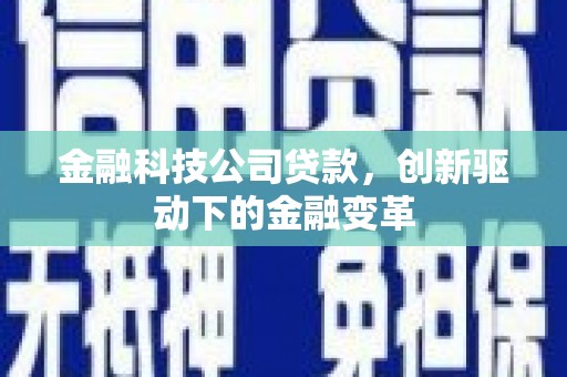 茂林金融科技公司贷款，创新驱动下的金融变革