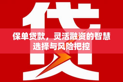 茂林保单贷款，灵活融资的智慧选择与风险把控