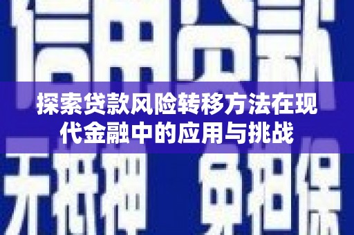 茂林探索贷款风险转移方法在现代金融中的应用与挑战