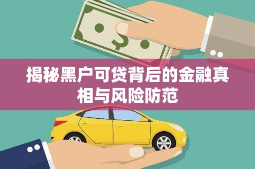 茂林揭秘黑户可贷背后的金融真相与风险防范