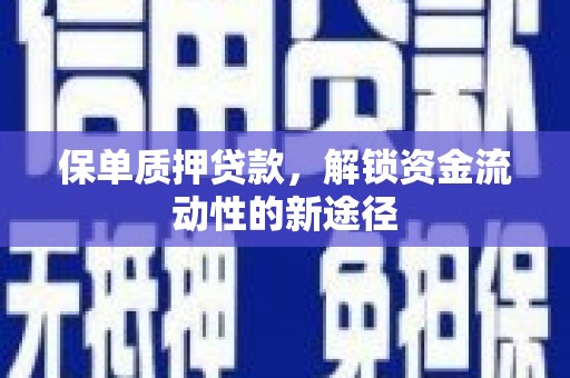 茂林保单质押贷款，解锁资金流动性的新途径