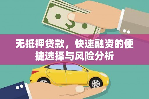 茂林无抵押贷款，快速融资的便捷选择与风险分析