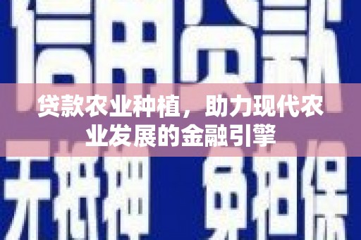 茂林贷款农业种植，助力现代农业发展的金融引擎