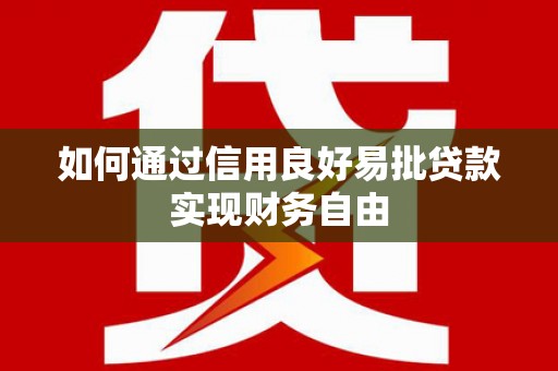 茂林如何通过信用良好易批贷款实现财务自由