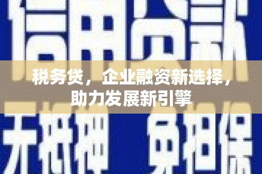 茂林税务贷，企业融资新选择，助力发展新引擎