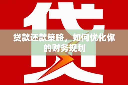 茂林贷款还款策略，如何优化你的财务规划