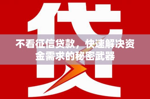 茂林不看征信贷款，快速解决资金需求的秘密武器