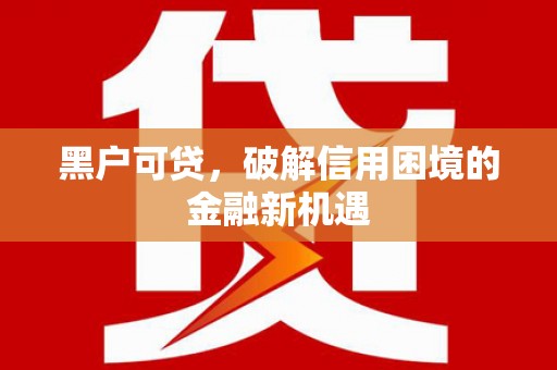 茂林黑户可贷，破解信用困境的金融新机遇