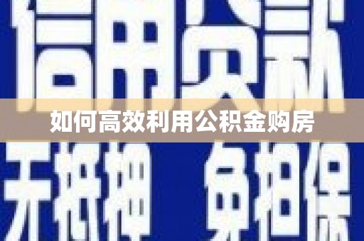 茂林如何高效利用公积金购房