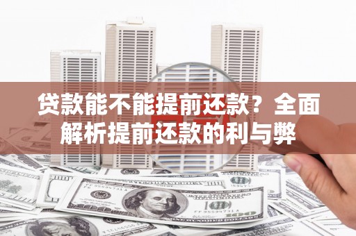 茂林贷款能不能提前还款？全面解析提前还款的利与弊